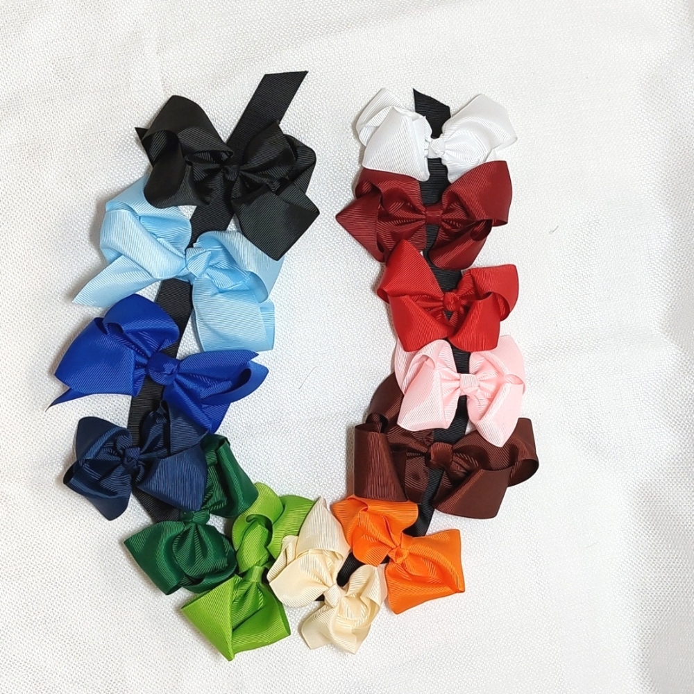 Hair Bows•Grosgrain Ribbon•Baker's Dozen Set (13)